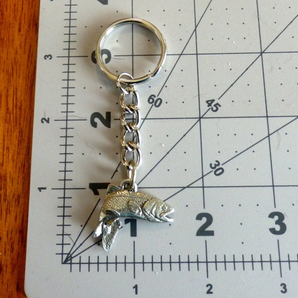 Jumping Rainbow Trout Keychain 2006K
